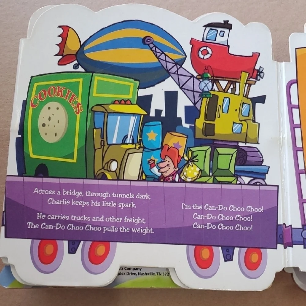 Charlie the Can Do Choo Choo Light & Sound Book - Blue and Yellow Vintage